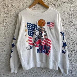 Vintage Looney Tunes Olympic Bugs Bunny Basketball Crewneck Size M